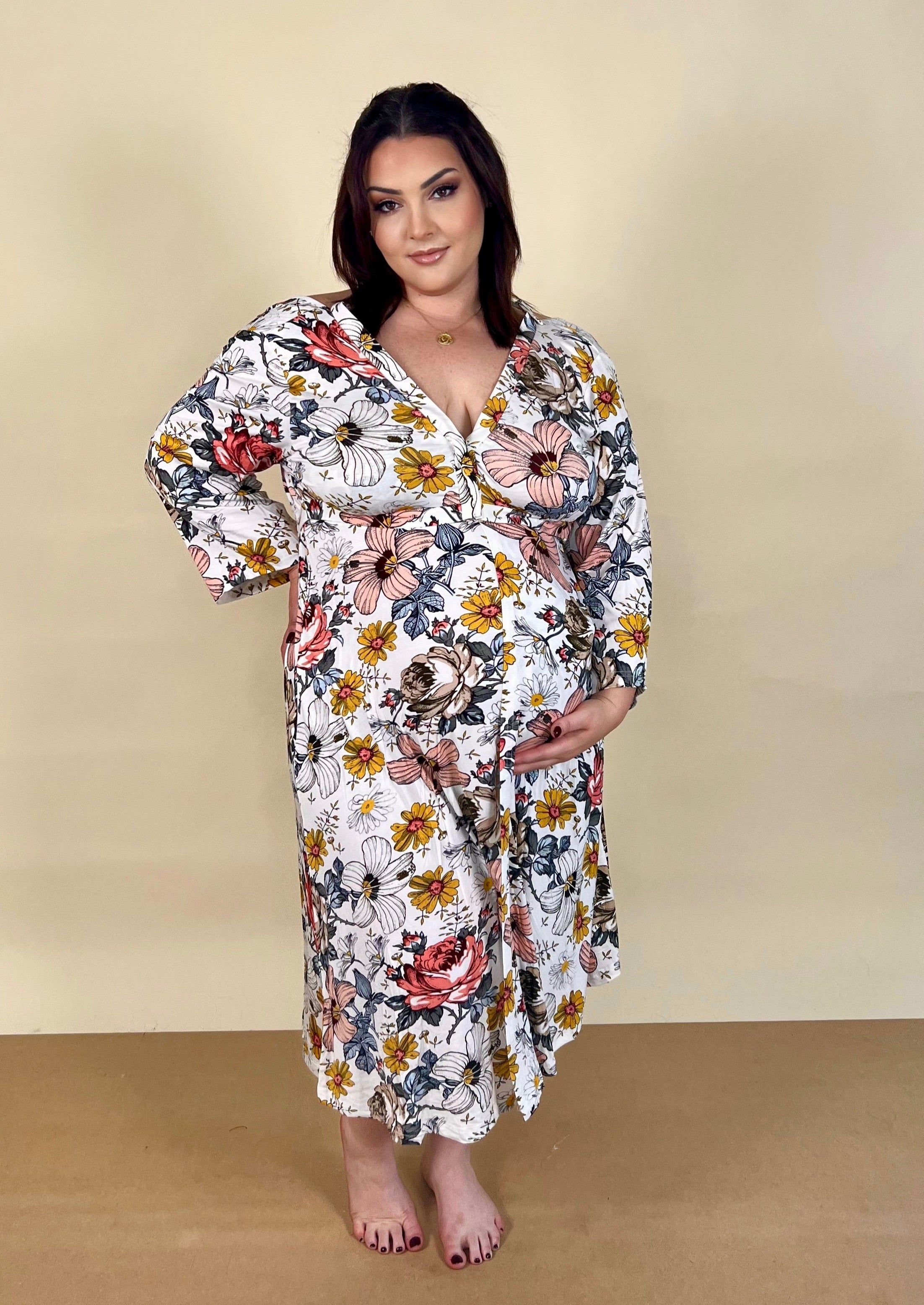 Black Floral Posy Maternity Hospital Gown Delivery Robe Perfect as Labor Delivery  Gown, Nursing Mothers, for Moms & to Be Moms, Pregnancy -  Canada